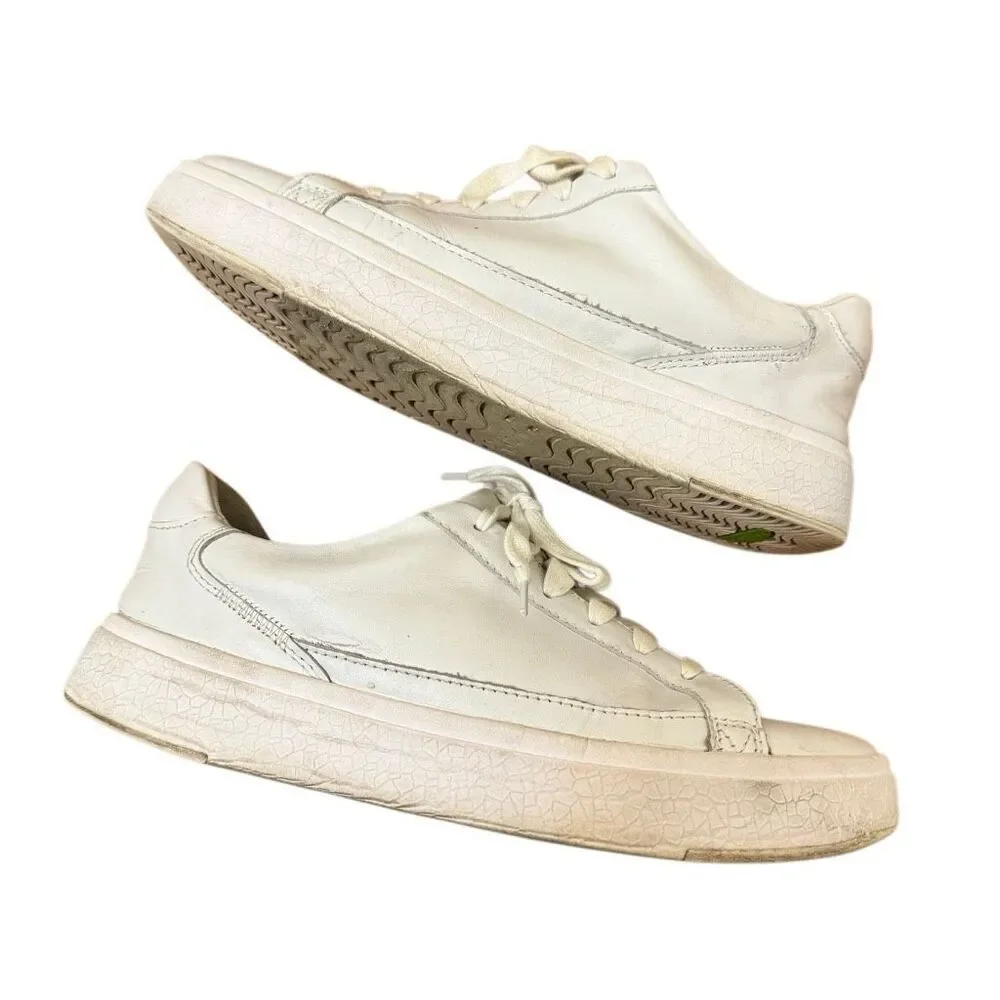 Kizik Vegas Ivory White Leather Sneakers Unisex Women’s Size 8.5 / Men’s 7 WIDE
